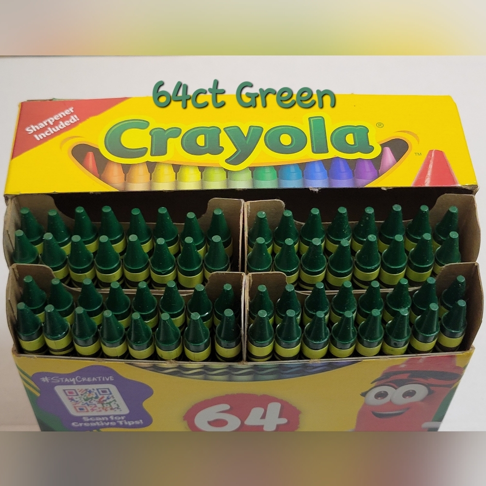 (64)Crayola Crayons (Green) Single Color Bulk Lot